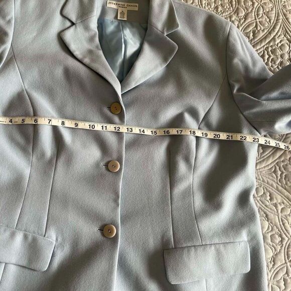 Josephine Chaus Virgin Wool Light Blue Blazer Jacket Women's Size 16 - Picture 12 of 12